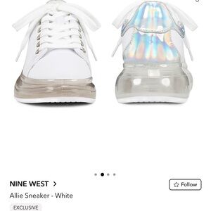 Nine West hard Transparent Platform White Women's Sneakers size 8M NWOT